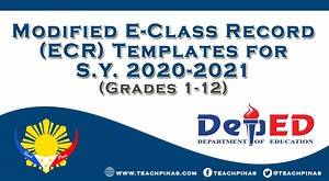 DepEd Modified E-Class Record Templates SY 2021-2022 - Teach Pinas