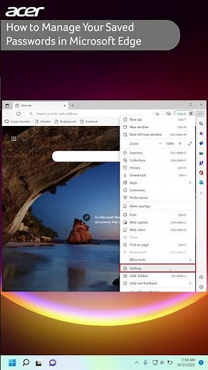 How to Manage Saved Passwords in Microsoft Edge #AcerSupport #Windows11 #Shorts