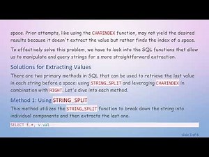 Extracting Last Values from Strings in SQL