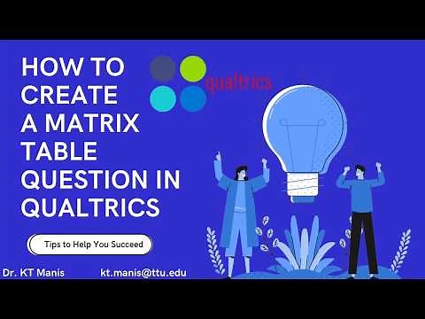 How to create a matrix table question in Qualtrics