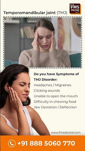 Temporomandibular joint dysfunction | TMJ Jaw Pain - TMD FMS Dental