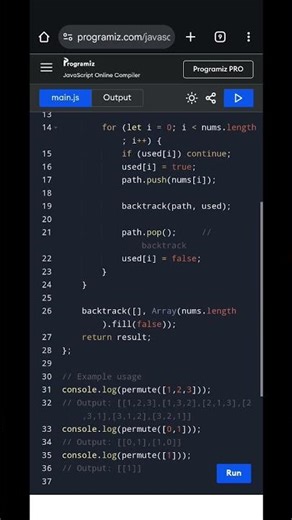 Permutations of Array in JavaScript | Backtracking Solution | LeetCode Problem