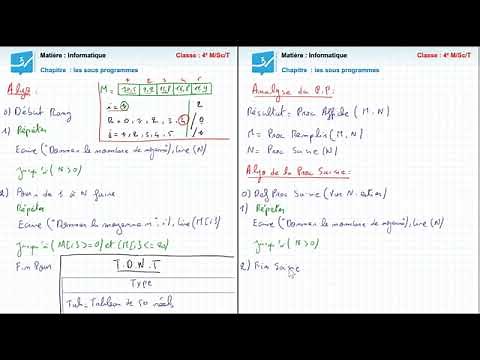 🧿BAC - Informatique - Cours + Exercices - Les sous programmes