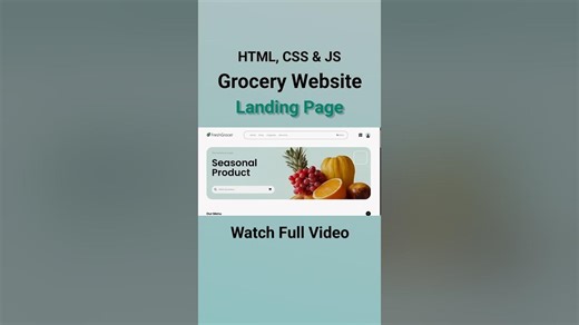 How to Create Grocery Website Using HTML & CSS | Fast Code