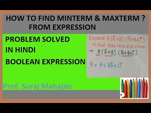 Expand expression to find minterm & maxterm, how to find minterm and maxterm, boolean expression