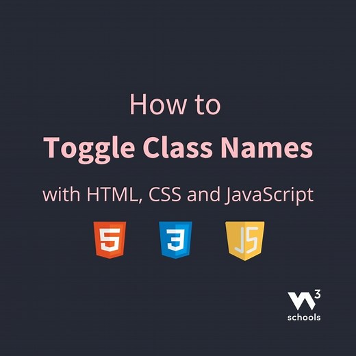 W3schools.com 🌎 official on Instagram: "Do you want to learn how to toggle class names in JavaScript? 🤔 Toggle between adding and removing a class name from an HTML element with JavaScript. Read and learn more about toggle class in our newest blog post 👇🏻 https://campus.w3schools.com/blogs/blog/how-to-toggle-class #w3schools #javascript #learning #blogpost #education #programming #coding #example"