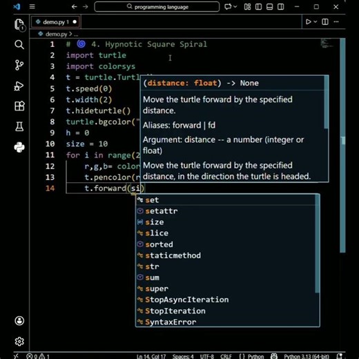 This Hypnotic Spiral Is Made Using Python 😱 | Turtle Graphics
