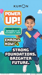 Why choose Kumon? Because Kumon School = Success! 🎓 With Kumon’s Math Program and Reading Program, kids develop strong academic skills, independence through self-learning, and the resilience needed for a brighter future. Power Up! New Student Promo is ending soon. Sign up now: https://kumonglobal.pulse.ly/toull8pdwq | Kumon Philippines