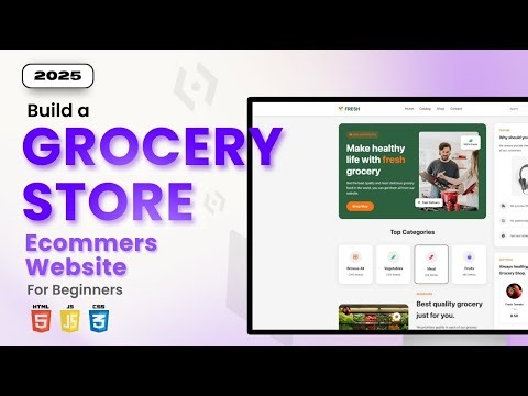 Build a Online Grocery Store Website | HTML CSS JavaScript Project for Beginners