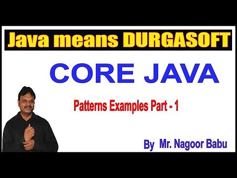 Java Tutorials|| Patterns Examples Part - 1 || by Durga Sir
