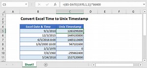 Convert Excel Time to Unix Time in Excel & Google Sheets