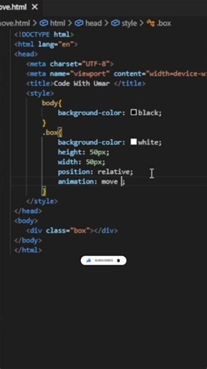 how to move a object in html and css #coding