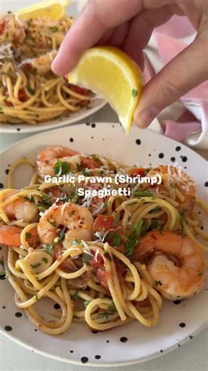 Nicole Maguire on Instagram: "Garlic Prawn (Shrimp) Olive Oil Spaghetti If you’re tired, hungry and over thinking about what to make for dinner, this is your “I still made something delicious” recipe. Add a bagged salad, maybe some garlic bread if you’re feeling enthusiastic, and you’ve recreated your favourite Italian restaurant at home… without leaving the house or paying $30 for a bowl of pasta! I can’t wait for you to make this one. Find the recipe on my website (link in bio) or comment RECI