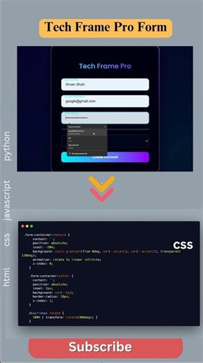 💥 "Next-Gen Tech Frame Form UI 💻 | Most Satisfying Design Ever! ✨ #HTMLCSSJS #WebDesign
