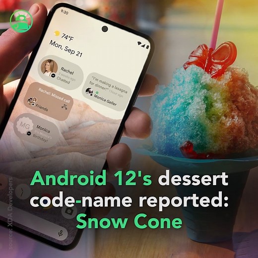 Android 12’s dessert codename might be Snow Cone. Read more: https://andauth.co/9KfTtJ #technology #smartphone #Android12 #SnowCone | Android Authority