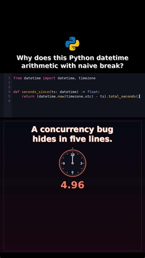 Why does this Python datetime arithmetic with naive break? #pythonnaiveaware