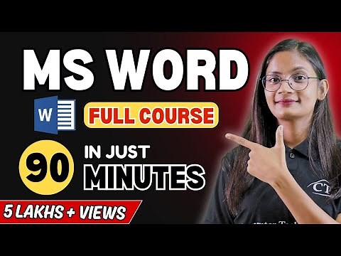 MS Word Full Course in Just 90 Minutes | MS Word one shot Video Tutorial for Beginners | CTA