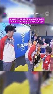 Dominant gold! 🥇🇸🇬Koen Pang & Zeng Jian win Mixed Doubles 3–0 over Malaysia. 👏 #SEAGames2025