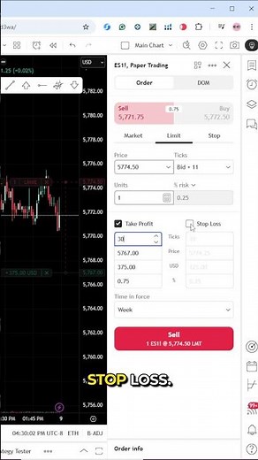 TradingView: How to Place a Limit Order #trading #tradingview #limitorder
