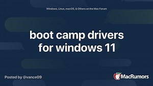 boot camp drivers for windows 11