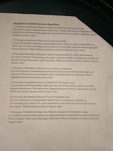 Modulation Scheme Scenario QuestionsChoosing a Modulation Sch... | Filo