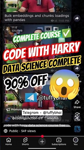 code with harry data science course free, code with harry data science free #datascience #shorts #ai
