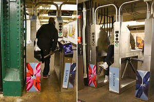 MTA’s private security guards watch and do nothing as fare-beaters stream past turnstiles