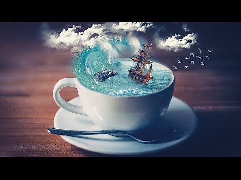 Cup Sea Photoshop Manipulation Tutorial