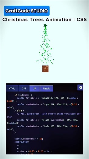 Christmas Trees Animation | CSS | JS | CraftCode STUDIO #coding #craftcodestudio #javascript #web3