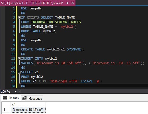 SQL Like logical operator introduction and overview