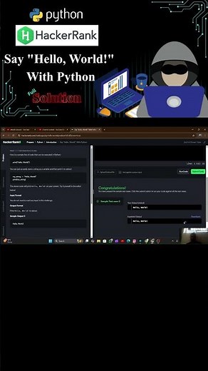 #1 : Say "Hello World" with Python | HackerRank Solution | Say "Hello, World!" | Code With Utkarsh