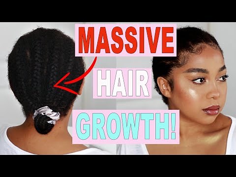 EXTREME HAIR GROWTH IN CORNROWS! HOW TO GROW LONG, THICK NATURAL HAIR FAST! (IN PROTECTIVE STYLES)