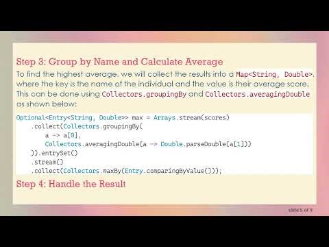 Finding the Individual with the Highest Average Score in Java 8 Using Streams