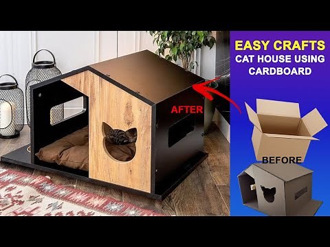 DIY Cat House cardboard | Easy Crafts Cat House Using Cardboard
