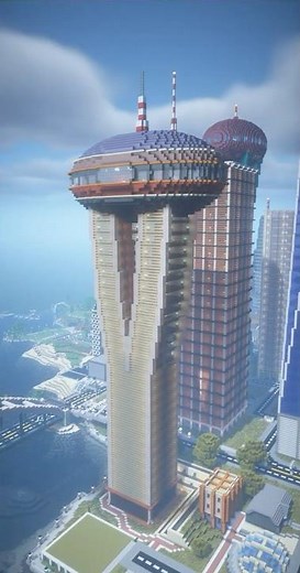 Futuristic Skyscraper build in Minecraft! #minecraftbuild