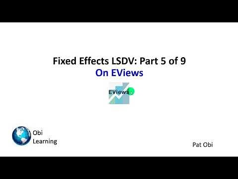 Panel Data Regression 5of9 – Fixed Effects on EViews
