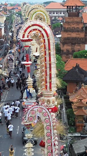 404K views · 8.5K reactions | Bali island at North Kuta This afternoon’s drone shot captured the beautiful process of installing dozens of penjor along Kerobokan’s main street. | Bali Tour Guide | Facebook