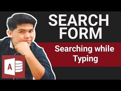 SEARCH FORM - Searching while Typing in Microsoft Access.