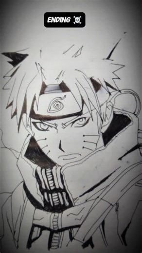 🔥 Naruto Epic Line Art Drawing | Powerful Anime Sketch ✍️ #Shorts