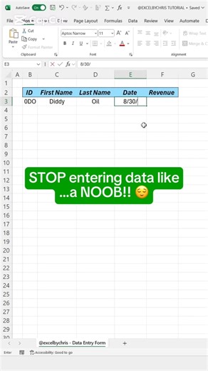 In this tutorial you’ll learn how to enter data in Excel using a data entry form #excel #spreadsheets #exceltips #exceltricks #workhacks #accounting #corporate | LEARN MORE