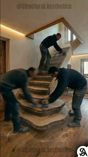 How They Built This Jaw-Dropping Live Edge Stairs #satisfying #construction