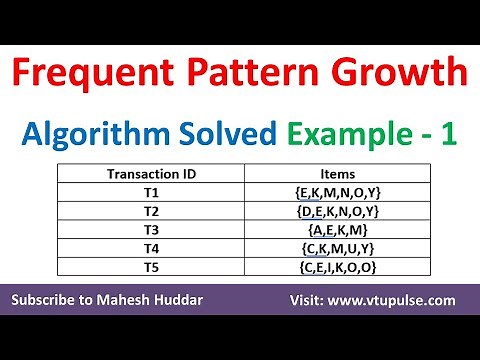 1. Frequent Pattern (FP) Growth Algorithm Association Rule Mining Solved Example by Mahesh Huddar