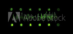 Alien web interface, green tonalities, strange alien symbols Stock Video