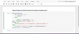 27K views · 502 reactions | Day 33 : Python Program to Find the Factorial of a Number using Recursion | Python Coding | Facebook