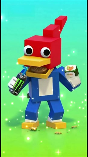 Blocky Beak Woodpecker Adventures: Ready for New Worlds! #animation #funny