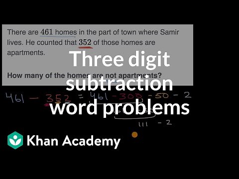 Three digit subtraction word problems