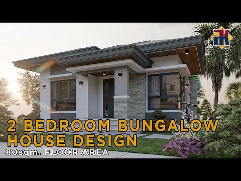 HOUSE DESIGN 2 Bedroom Bungalow (8x10 meters) | Exterior & Interior | OFW Dream House