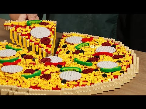 Make the Best Lego GIANT Pizza IRL🍕 | LEGO Cooking ASMR