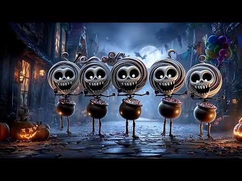 Adorable Halloween Creatures Window Projection Friendly Character Loop for Kids