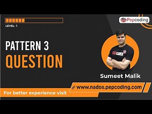 Pattern-3 | Question | Java Foundation Course